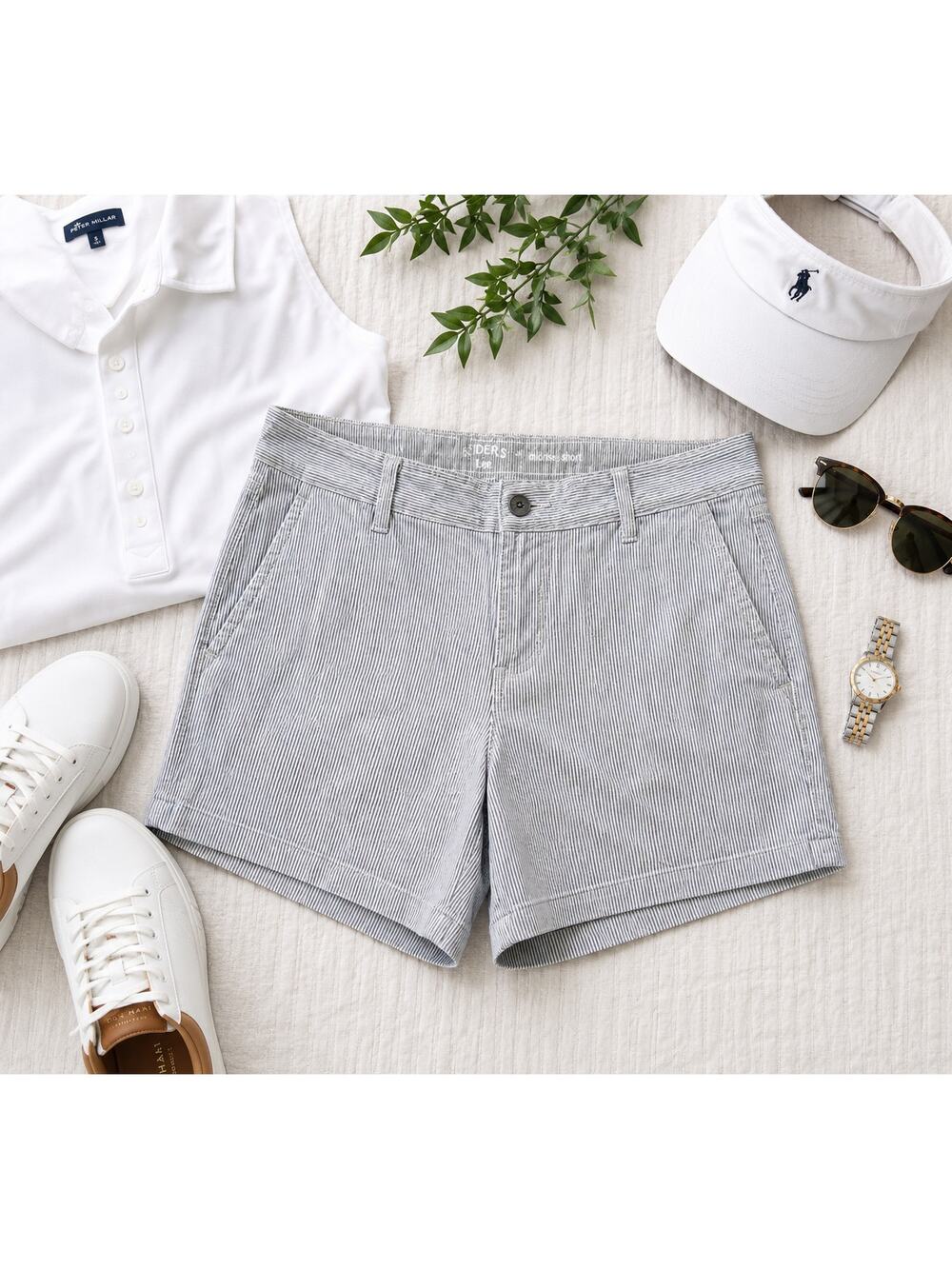 Riders by Lee Mid Rise Stripe Shorts 12 Casual Coastal Summer Classic